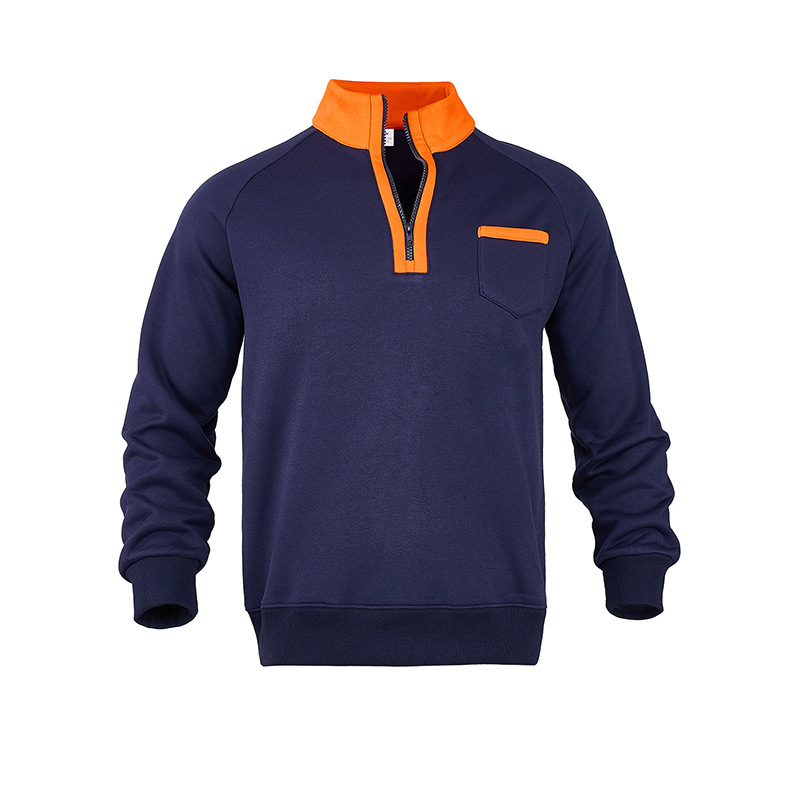 Men's clothing autumn and winter stand up collar pullover half zipper men's sports warm casual plus velvet sweatshirt_voghion.com