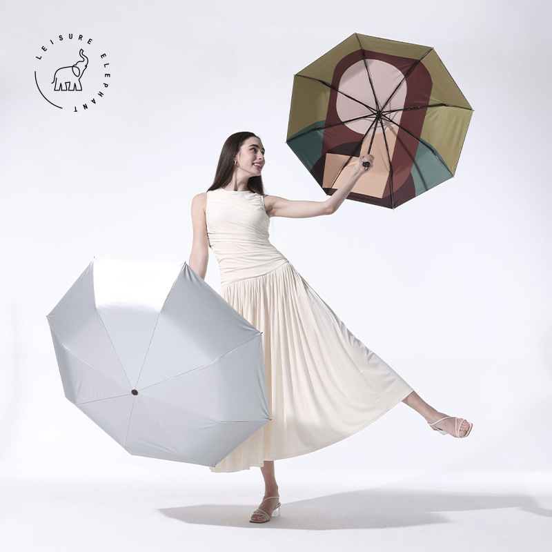 Xianxiang 70% off Double-Layer Sunshade Umbrella with Silver and Black Coating, Outdoor Sun Protection Upf50+, Foldable Manual Uv Protection Umbrella