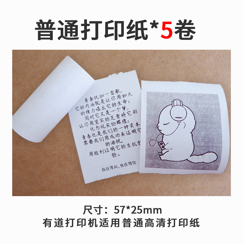 Applicable to Meow Meow Machine, Goo Goo Machine, NetEase Youdao Pocket Printer. Applicable to thermal paper and color printing paper. 