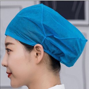 Disposable Hat Thickened Dustproof Hat Round Hat Hood for Men and Women Working in Kitchen Surgery Catering Food Nurses