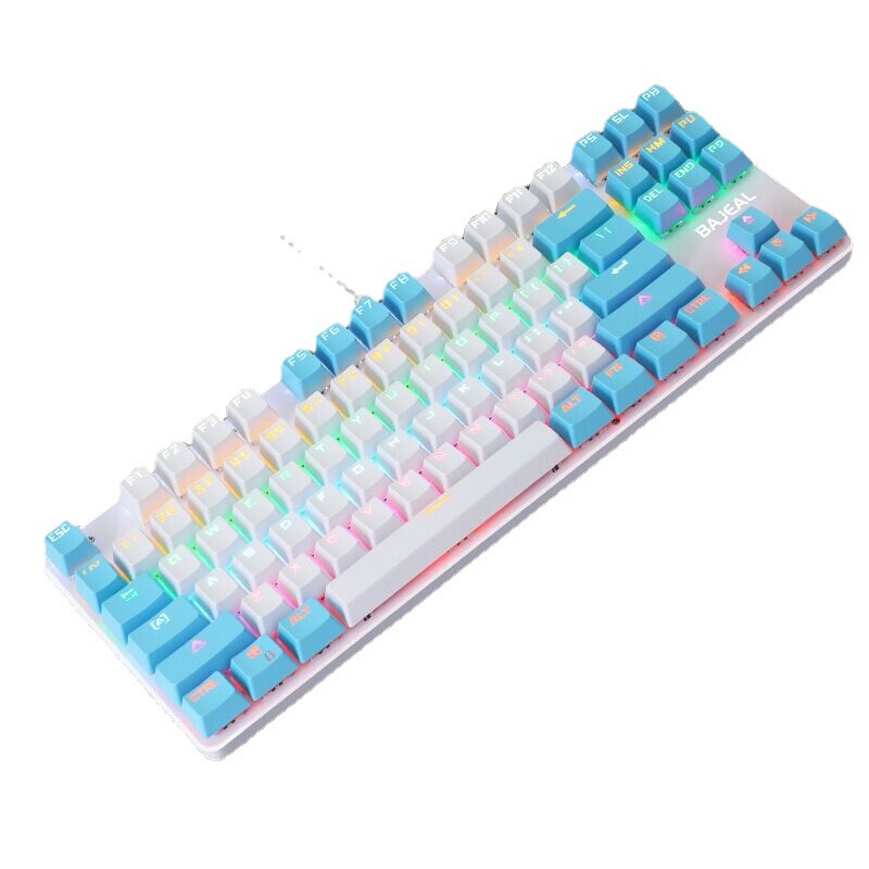 K100 Green Axis Mechanical Keyboard Competitive 26-Key No-Chong 87-Key Two-Color Fashion Game Couple Real Mechanical Keyboard