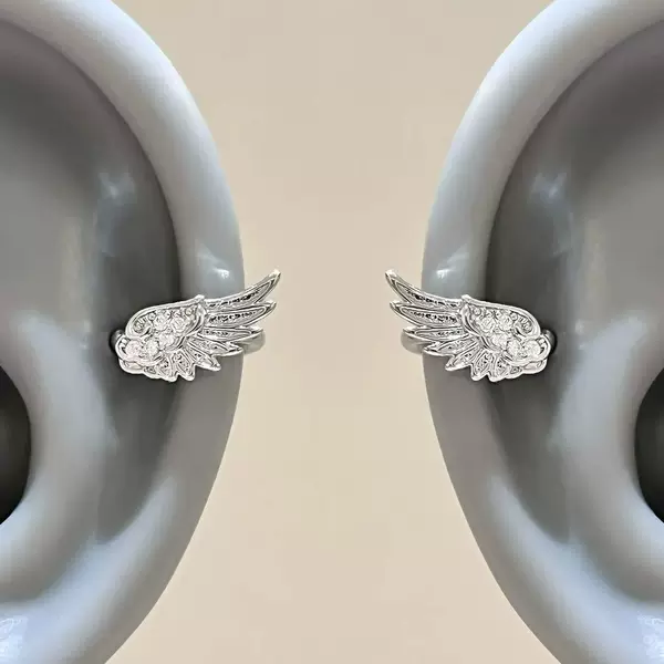 Angel Wings Ringring Store Ear Cuff Clip-On Earrings for Women Without Pierced Ears Wing Ear Accessories Ear Clip Ear Hanger