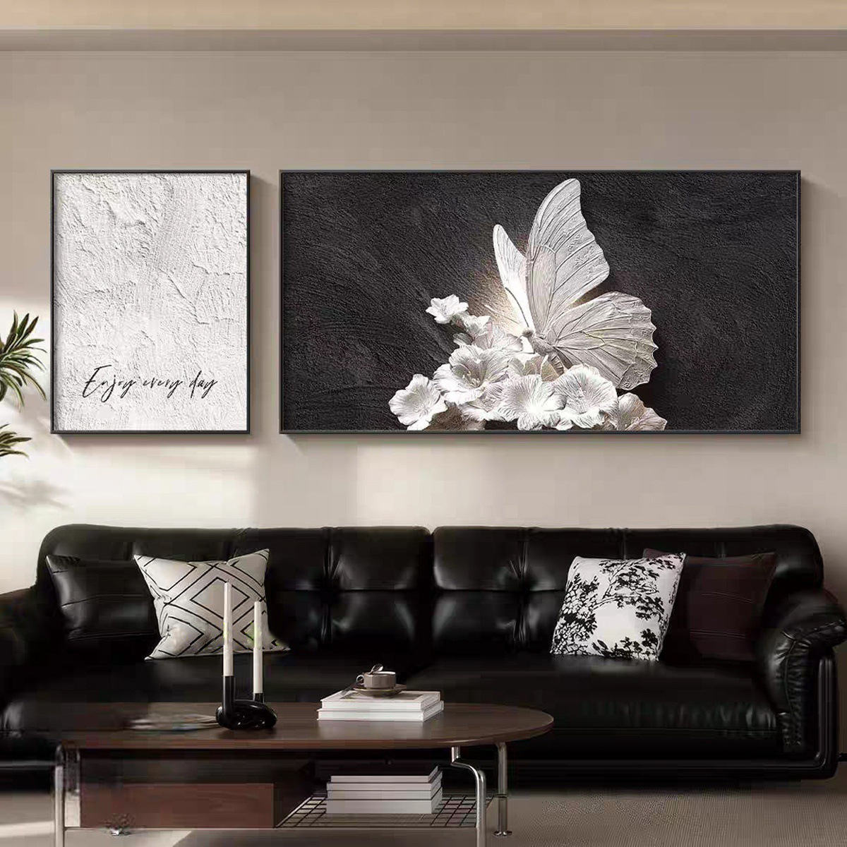 Luz de lujo de alto nivel pintura de decoración de la sala de estar estereoscópica abstracta sofá fondo pintura mural simple moderna pintura colgante