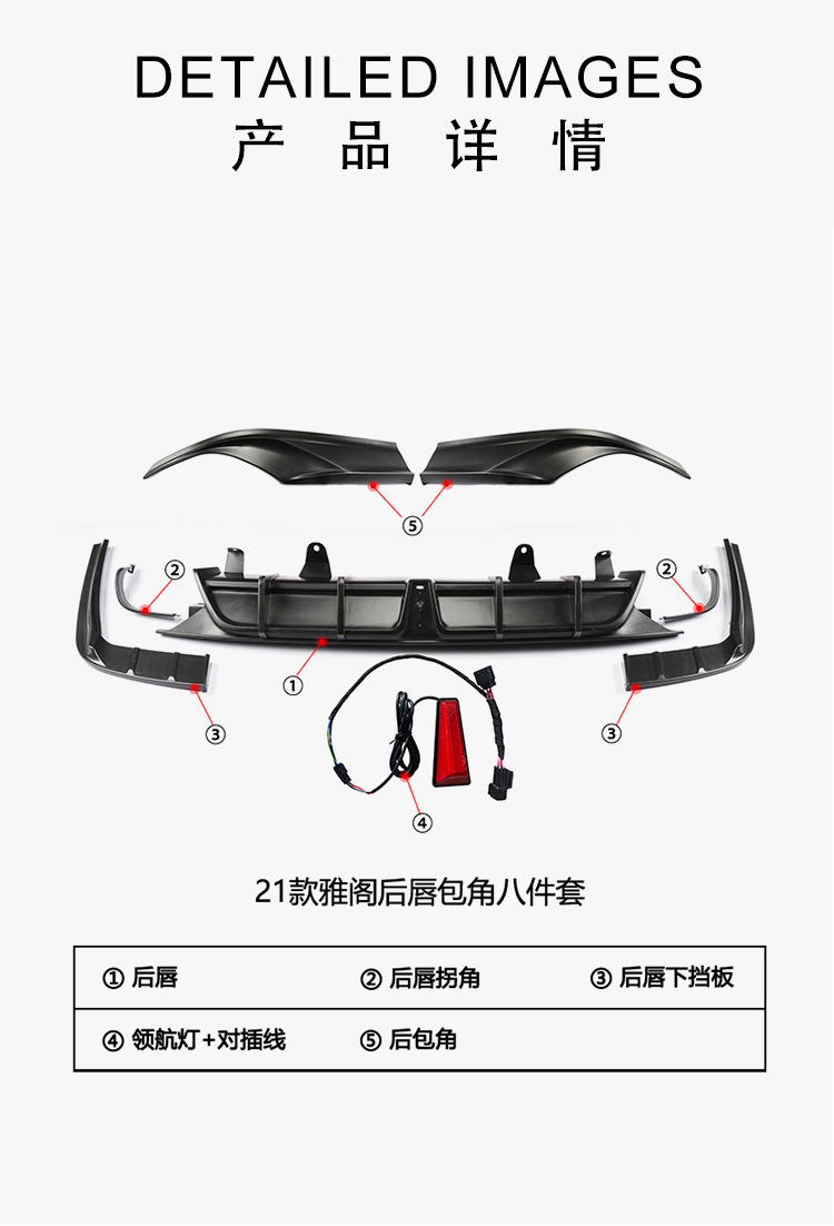 Suitable for 18-21 Accord YOFER modified rear bag rear lip rear corner diffuser spoiler rear spoiler