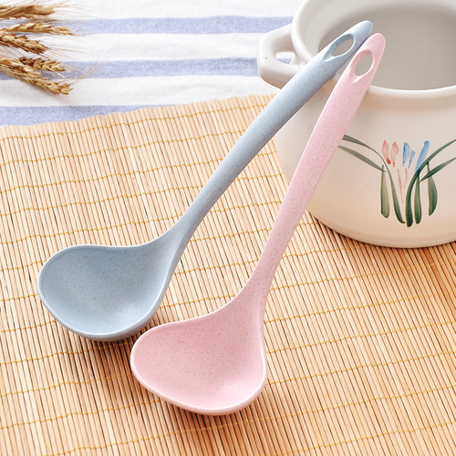 Wheat straw soup spoon household long handle porridge spoon kitchen plastic kitchen utensils thickened large porridge spoon