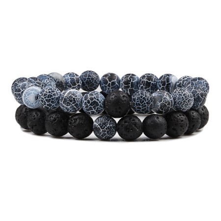 Handmade Beaded Bracelets for Men and Women, Semi-Precious Stones, Volcanic Tiger Eye Stones, Yoga Energy Crystal Elastic Bracelet Set Handmade Beaded Bracelets for Men and Women, Semi-Precious Stones, Volcanic Tiger Eye Stones, Yoga Energy Crystal Elastic Bracelet Set