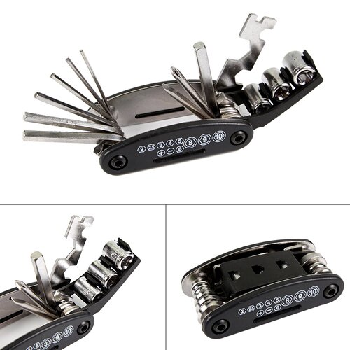 Bicycle Repair Combination Tool Set, Mountain Road Bicycle Repair Kit, includes tire patching tools and air pump
