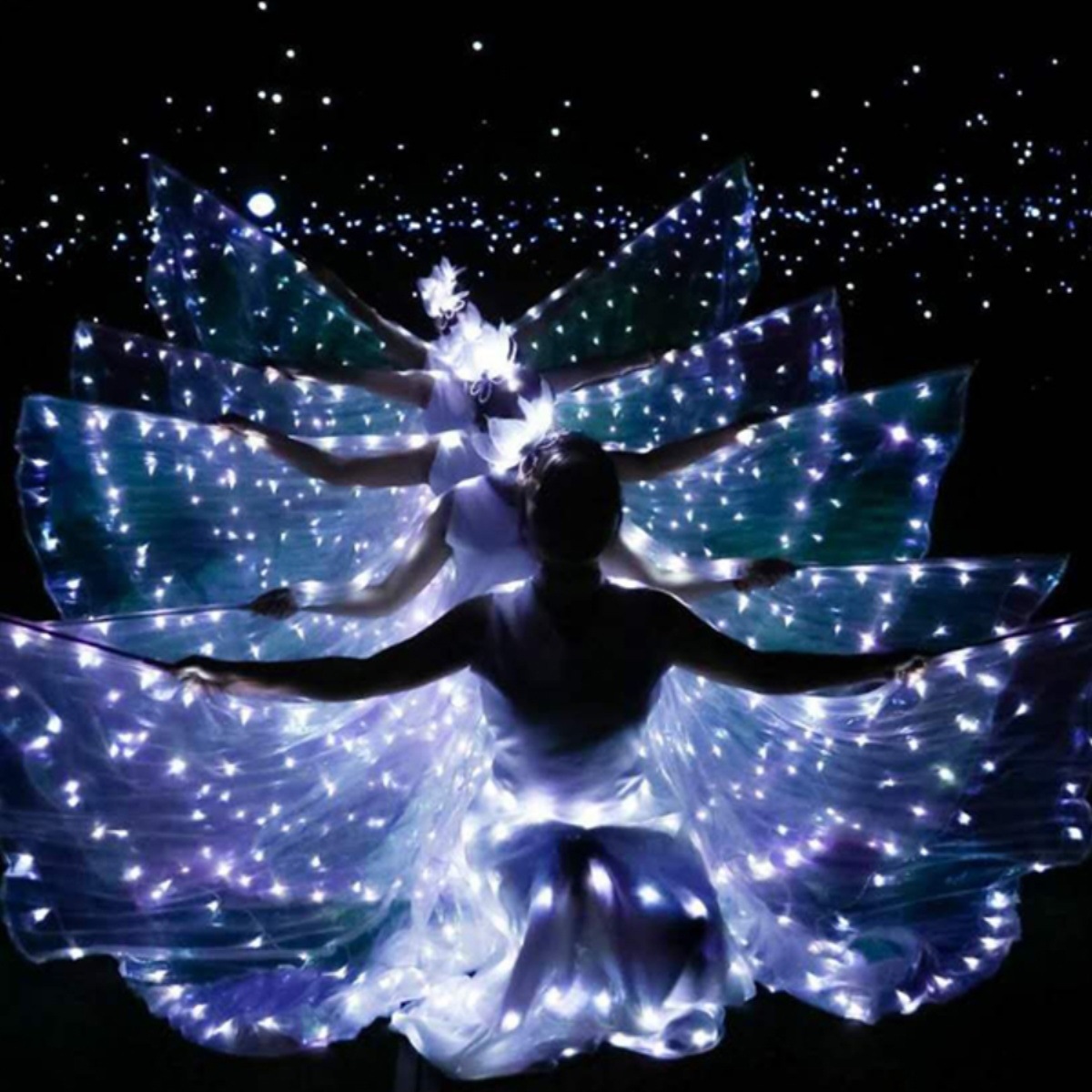 Led Luminous Wings Ballet Performance Costume Fluorescent Butterfly Dance Cape Dance Costume Belly Dance Cloak Props