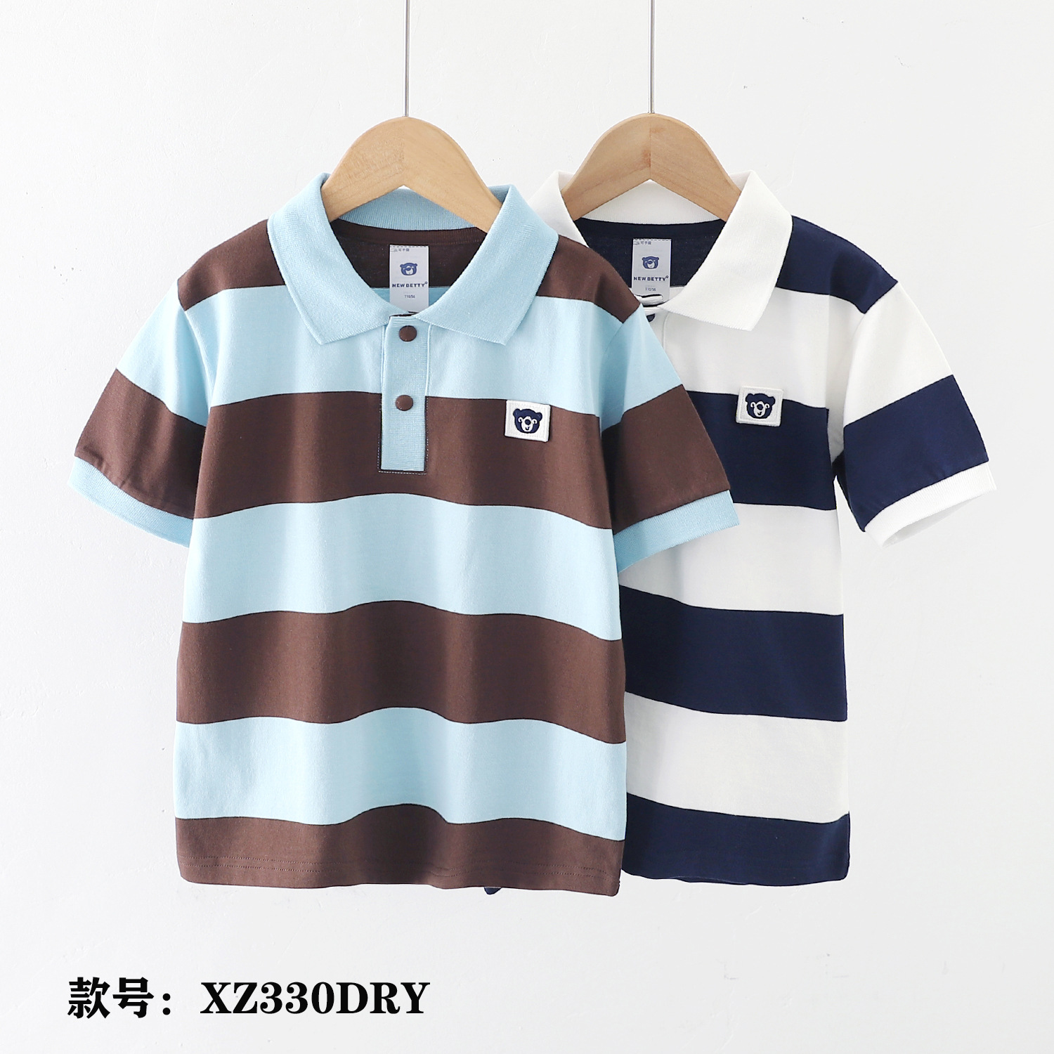 Kids' summer short-sleeved polo shirt, college style, versatile and casual