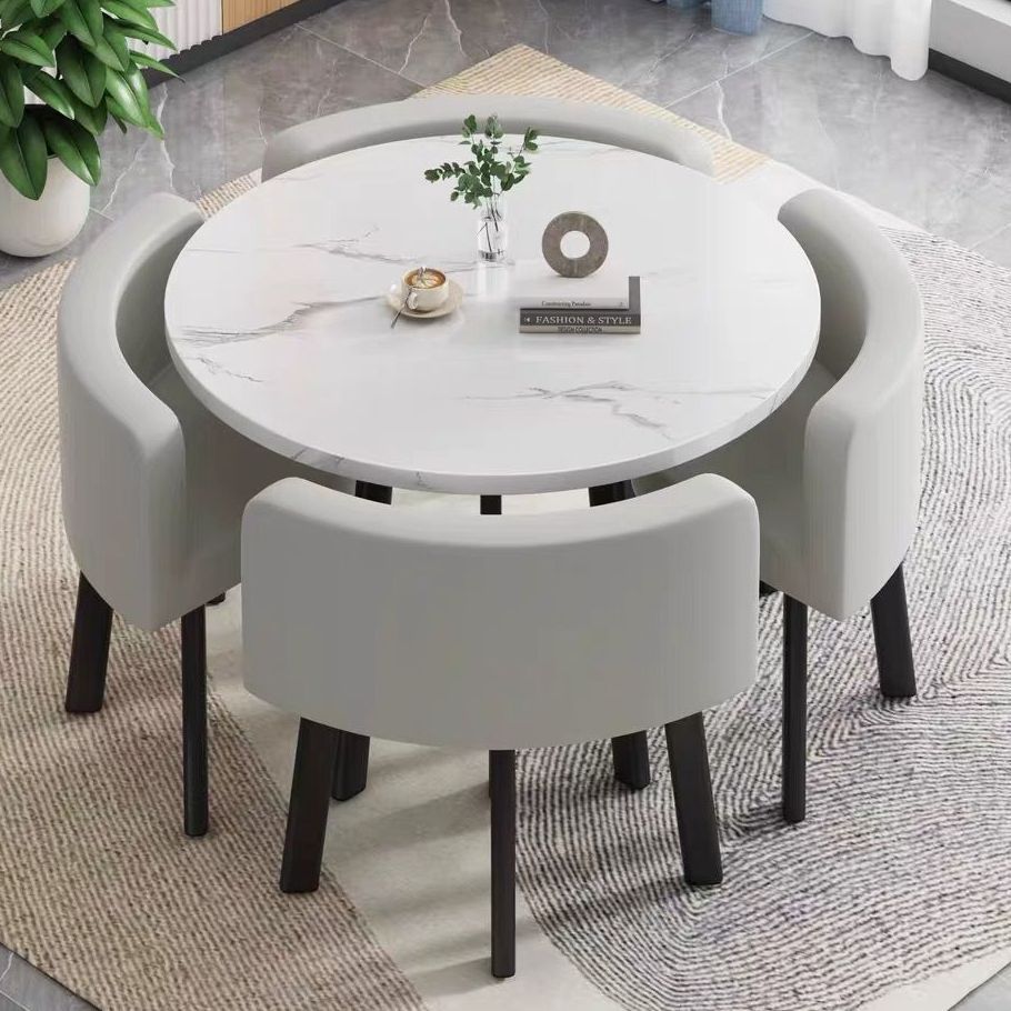 Simple Office Negotiation Table and Chair Combination Creative Reception Milk Tea Shop Leisure Reception Small Round Table Dining Table