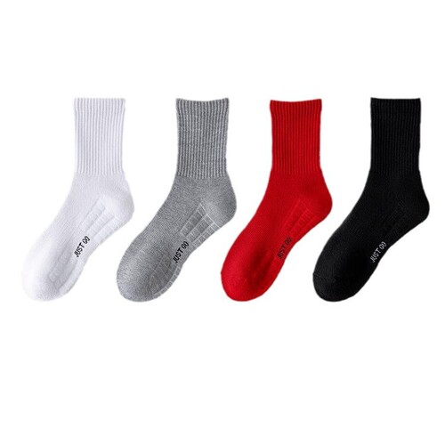 Men's Anti-Odor, Absorbent Sweat Socks with Terry Bottom - Autumn/Winter Thick Mid-Calf Basketball Running Socks