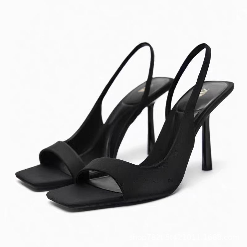 Za2025 New Autum Square Toe One-Line Open-Toe High Heels for Women, Fairy Style Versatile Sandals for Women Za2025 New Autum Square Toe One-Line Open-Toe High Heels for Women, Fairy Style Versatile Sandals for Women