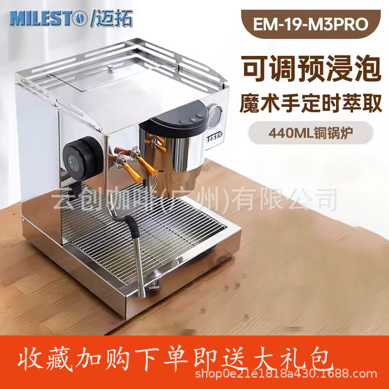 EM-19-M3PRO Italian MILESTO/Maxtor Semi-automatic Coffee Machine Double Pump Household Independent Steam Flower