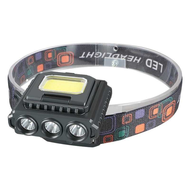 Faro al aire libre transfronterizo Carga USB Larga Resistencia ABS Enfoque telescópico Lámpara de pesca LED Lámpara de minero Linterna montada en la cabeza