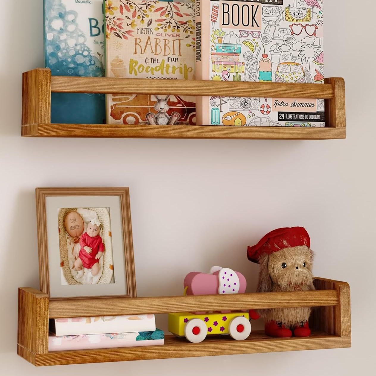 Estantes de pared de madera maciza Estantes de pared para libros y revistas Estantes de libros ilustrados Estantes de cocina de pared Estantes de almacenamiento y almacenamiento