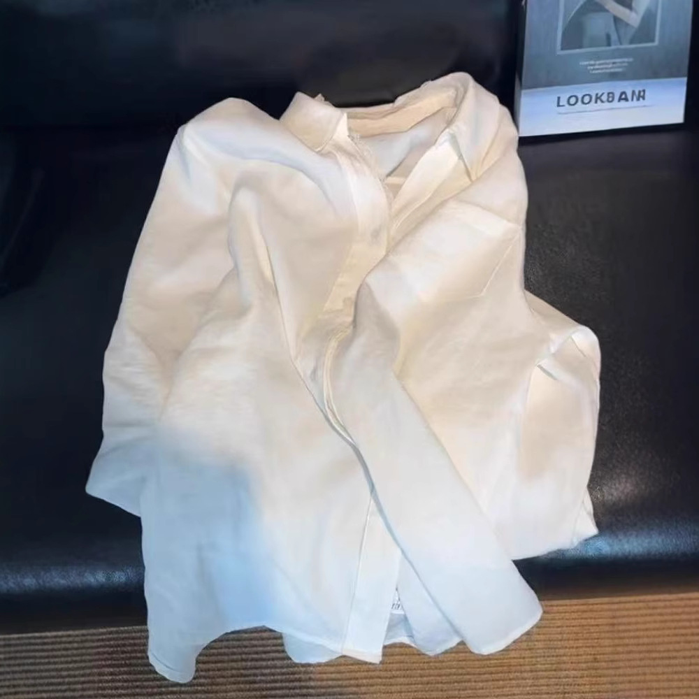 Summer white design lace shirt