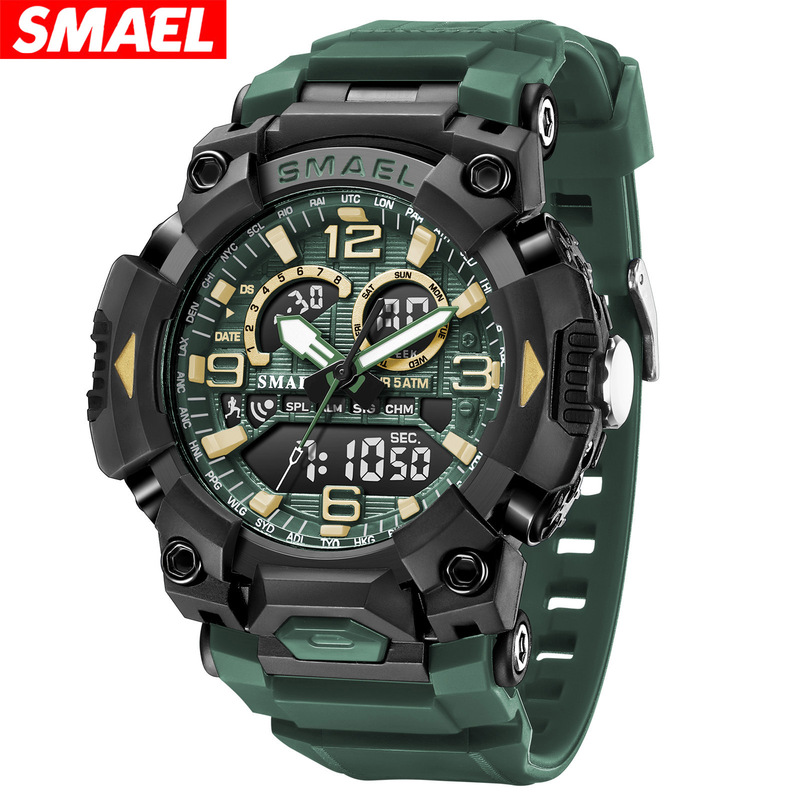 Smael Trendy Men's Alloy Watch, Precise Timing, Luminous, Waterproof, Fashionable and Functional Electronic Watch Smael Trendy Men's Alloy Watch, Precise Timing, Luminous, Waterproof, Fashionable and Functional Electronic Watch