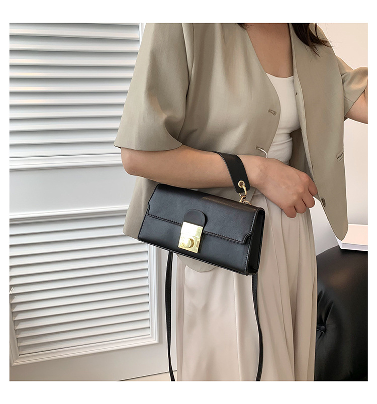 422g Weight Lock Fashion Element Lock clasp Closure Type Single Shoulder Strap Strap Type Square Bag Bags Type Daily, Street Occasion Pu Leather Material Solid Color Pattern All Seasons Season Women's Gender Elegant, Streetwear Style Square Shape Small Size Women's Small Pu Leather Solid Color Elegant Streetwear Lock Square Lock Clasp Square Bag 13