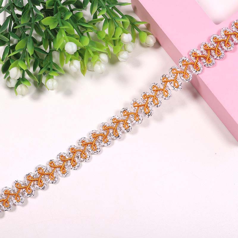 Spot 1.2cm color oro y plata accesorios de encaje accesorios de ropa 32 colores ciempiés borde de espigan encaje