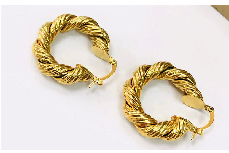 1 Pair Ins Style Twist Copper Plating 18k Gold Plated Earrings display picture 3