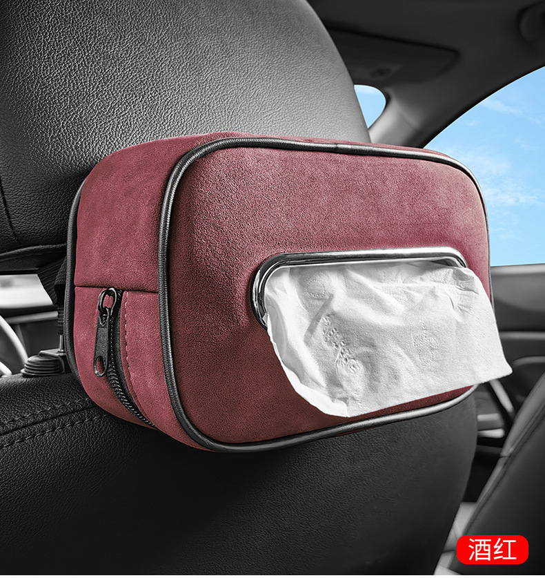 Customizable Logo Suede Sports Traditional Seat Car Tissue Box Paper Bag Hanging Seat Sun Visor Car