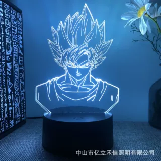 跨境3D小夜灯七龙珠悟空系列黑色触摸遥控款LED睡眠灯创意礼品灯