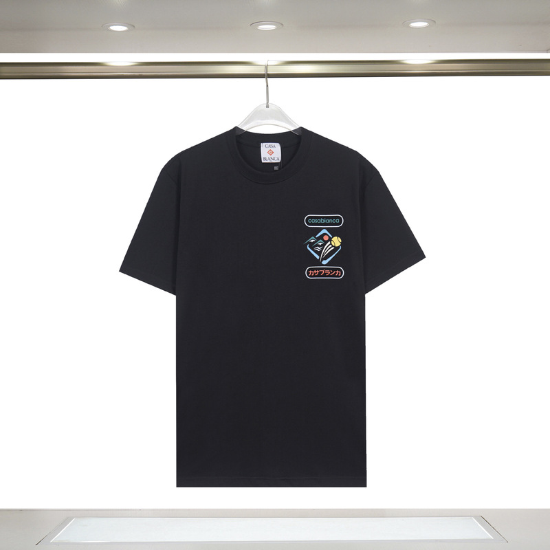 カサブランカ トレンド 半袖 夏新作 グリーン 三角文字 CASA テニスコート プリント Tシャツ|undefined