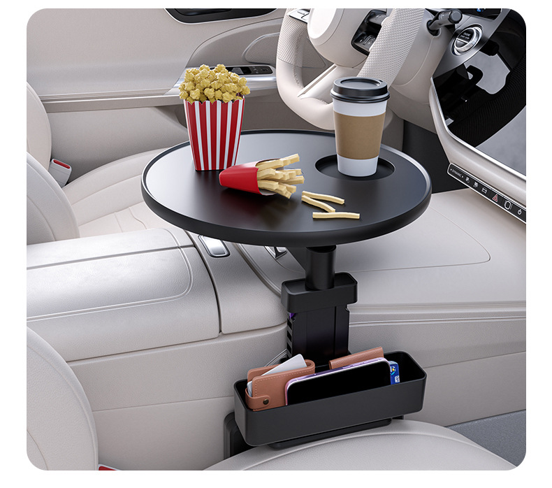 Multifunctional Car Table 360 ° Rotating and expandable floating dining tray for car's driver and passenger side cup holders and dining table