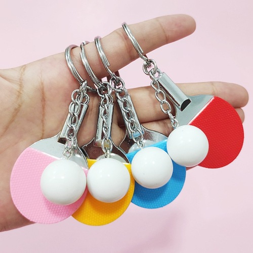 Creative ping pong ball keychain bag hanger ball type decoration gift sports supplies simulated ping pong paddle