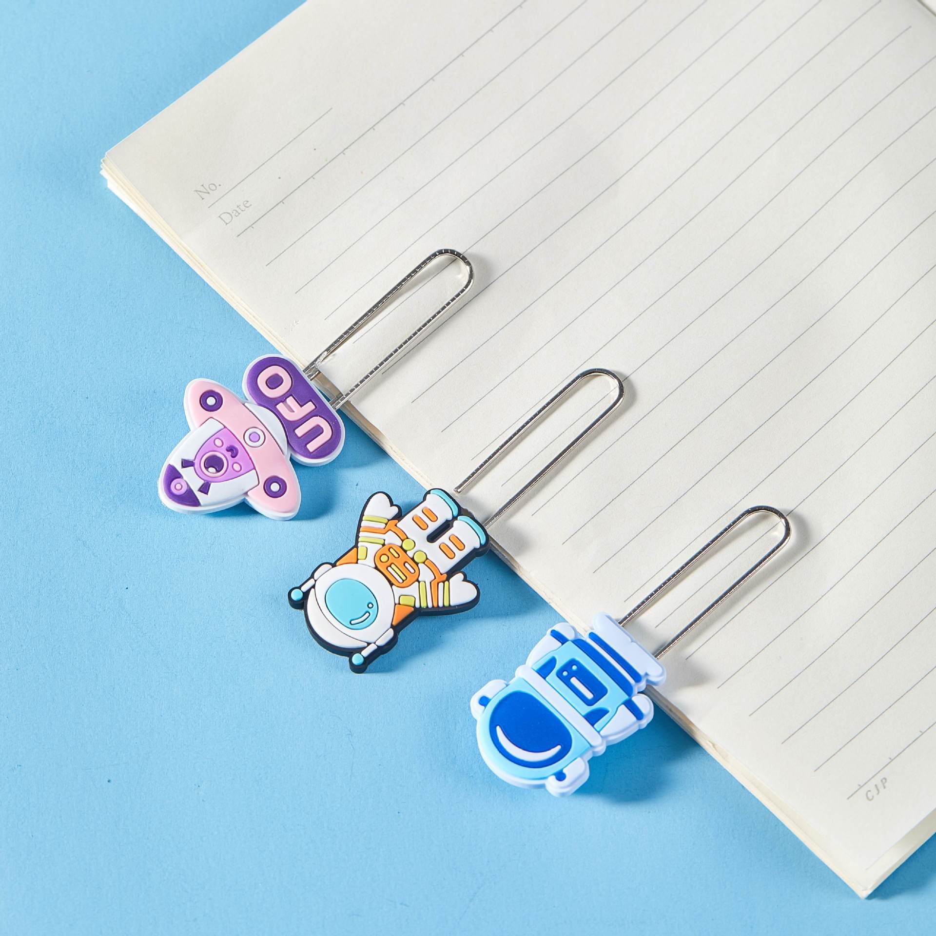 marcadores creativos lindos astronautas clips marcadores dibujos animados muñecas canción pin estudiantes papelería de oficina regalos