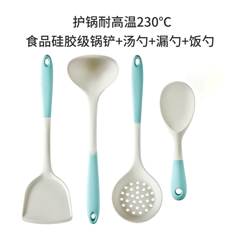 シリコンスパチュラ、家庭用ノンスティック専用調理スパチュラ、食品グレードの高温耐性ライススプーン、スープザル、キッチン用品セット|undefined