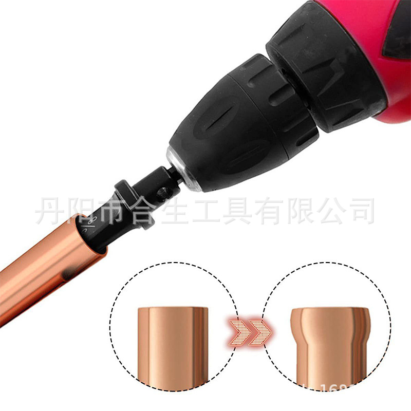 6-pieza de cobre expansor de tubo escariador expansor tubo eléctrico expansión cabeza oral aire acondicionado reparación herramienta traje