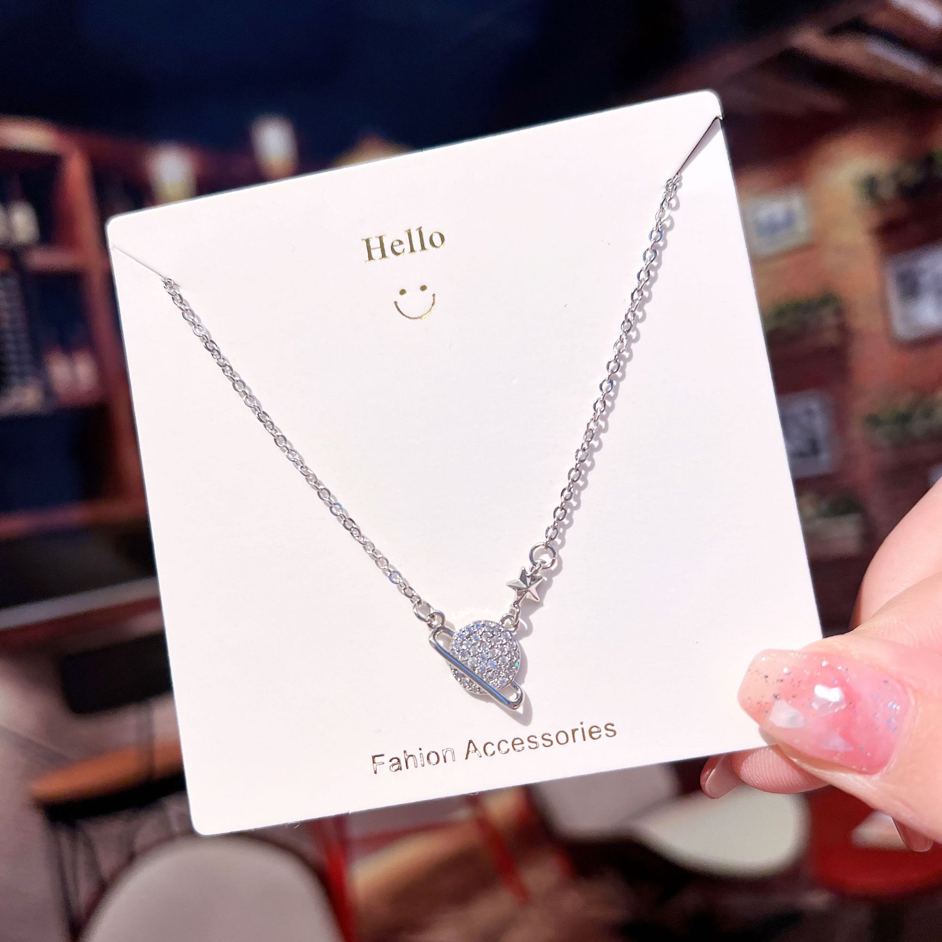 Fashion Crown Shell Titanium Steel Inlay Artificial Pearls Zircon Pendant Necklace 1 Piece