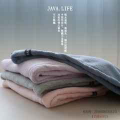 javalife日本干發帽吸水毛巾帽葫蘆形雙紐扣珊瑚絨浴帽擦頭巾版權