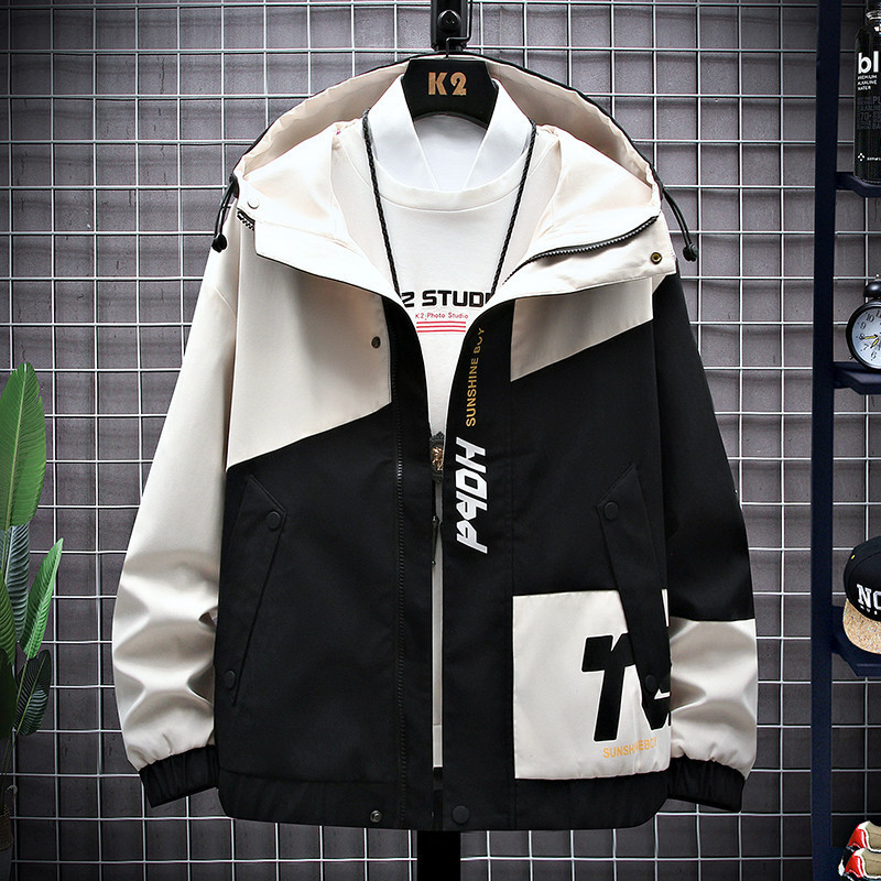 Extra large size fashionable fat coat men's spring autumn winter loose all-match casual men's hooded thick overalls jacket Extra large size fashionable fat coat men's spring autumn winter loose all-match casual men's hooded thick overalls jacket