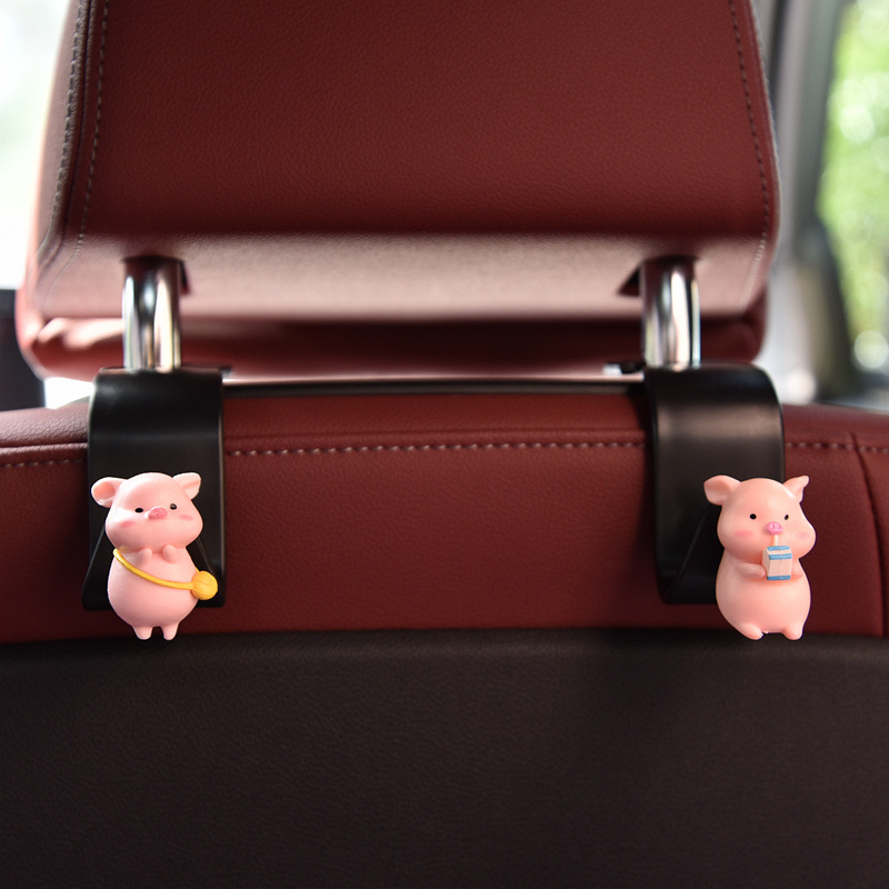 Gancho para automóvil, respaldo del asiento del automóvil, suministros para automóvil, dibujos animados, lindo conejo, asiento trasero, gancho pequeño, plástico