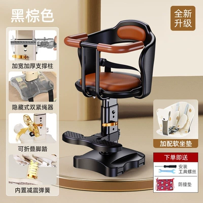 vehicles, baby seat for electric | Motorcycle child seat - brown-black-cushioned-model-with-reinforced-load-bearing-frame-can-be-raised-and-lowered-shock-absorbing