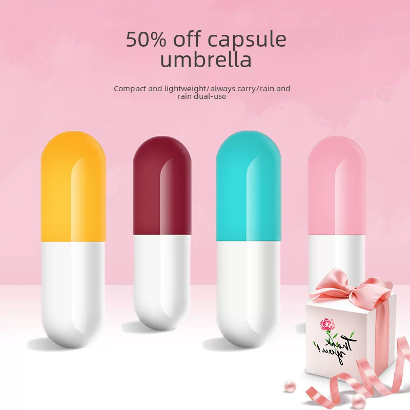 Umbrella, small capsule solar-powered, sun protection, UF-protection, wholesale