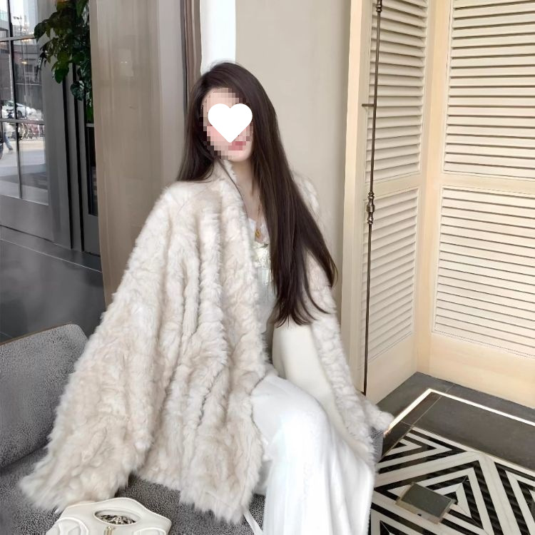 2025热销新款水貂皮毛一体外套女冬季宽松慵懒毛茸茸加厚皮草大衣