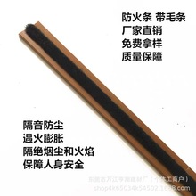 石墨防火防烟20×4宽硬壳欧标带毛防火门窗隔音密封条迅速膨胀