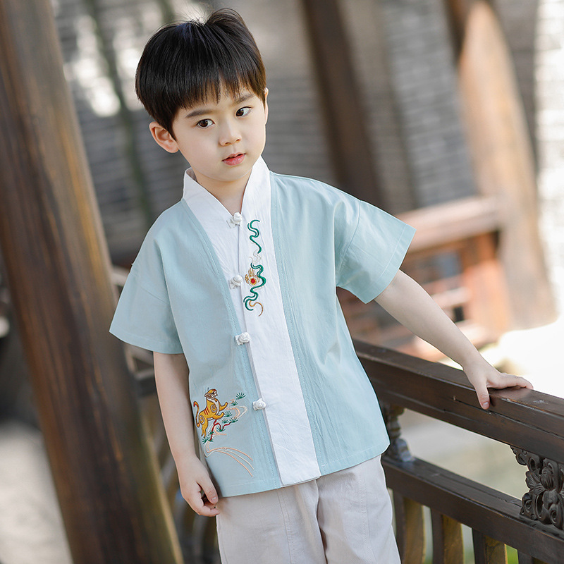 男童汉服夏季薄款唐装儿童中国风套装幼儿小童古装超仙少爷服