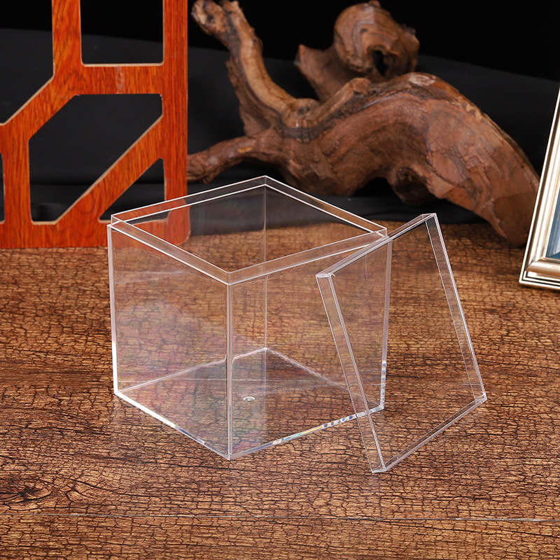 Caja cuadrada de plástico transparente PS sellado muestra de chocolate caramelo embalaje boda caramelo Douyu caja al por mayor