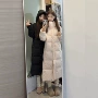过膝中长款冬季加厚棉服
