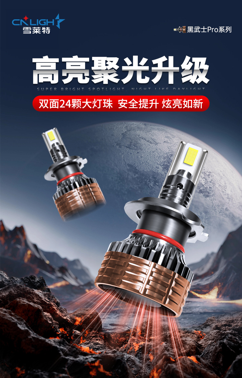 Snowlite Led Headlights H7H4H11 Ultra-Bright Spotlight 90W Strong Light Integrated High and Low Beam Car Light Modification and Upgrade Model