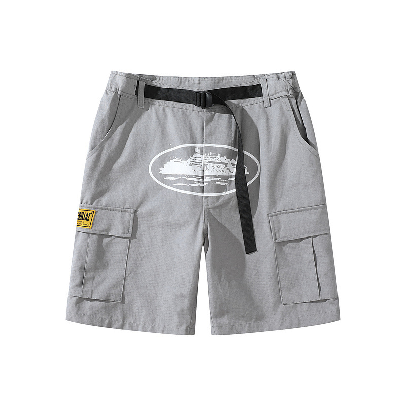 Alta calle suelta casual impreso multi-Bolsillo pantalones cortos