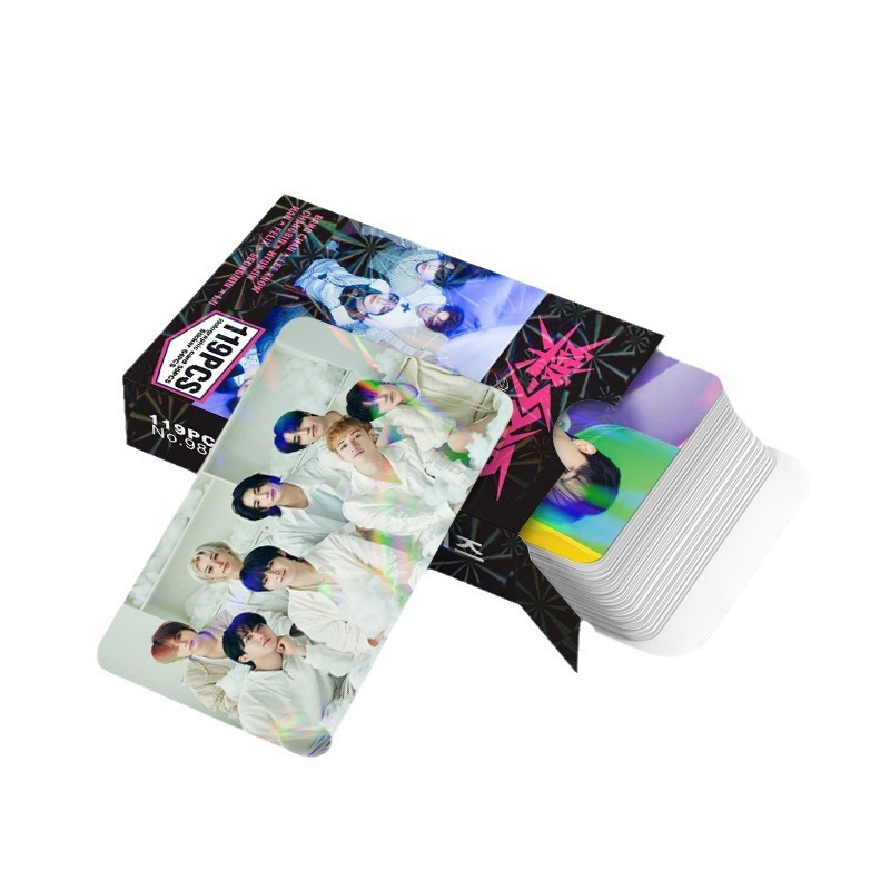 STRAYKID アルバム タータルチェーンカード ビッグヘッドステッカー 両面カラー印刷 LOMO カード フラッシュカード ホログラフィックカード 124 個|undefined