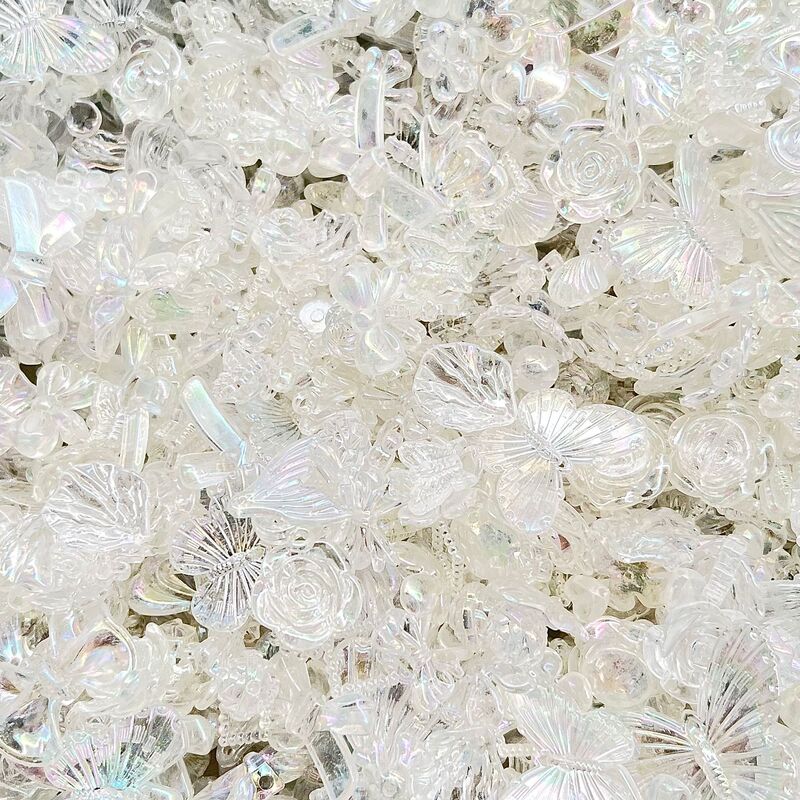 Laser Fresh Mixed Transparent DIY Cream Glue Mobile Phone Case Bracelet Headdress Hairpin Jewelry Resin Accessories Wholesale