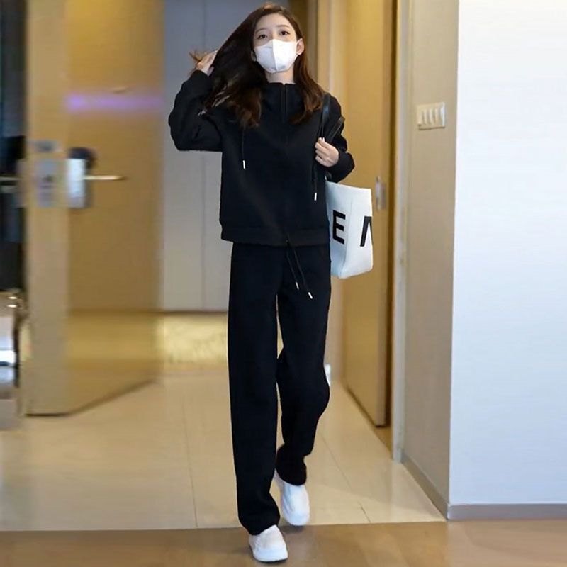 运动套装套装秋季宽松新款显瘦韩版时尚减龄卫衣休闲跑步两件套|undefined