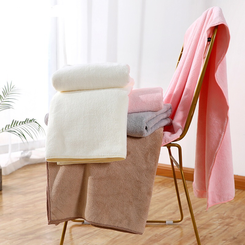 Autumn and Winter Hot-Selling Coral Velvet Thickeneded Bath Towel 350Gsm Household Wrap Type a Baby and Kidsren Can Use Standard Skin-Friendly Softness