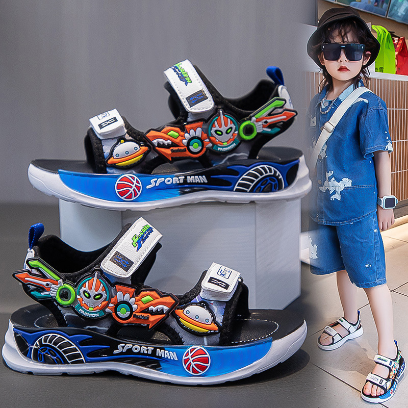 Sandalias Deportivas de Playa para Niños, Cuero Artificial, Caucho, Antideslizante, para Playa